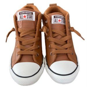 Brown leather- no tie -Converse - never worn